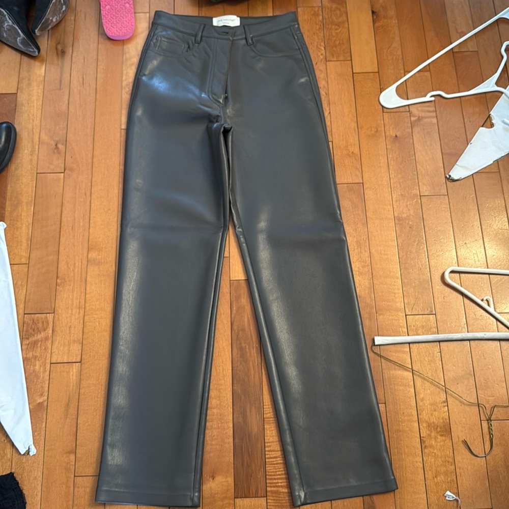 Gray Melina Wilfred Leather Pants. 4.